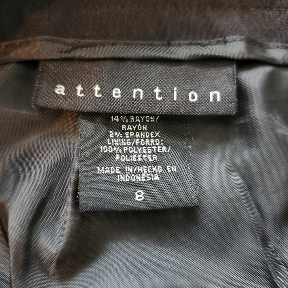 Women's Attention Black Pencil Skirt Button Detail, Size 8 - Picture 3 of 5